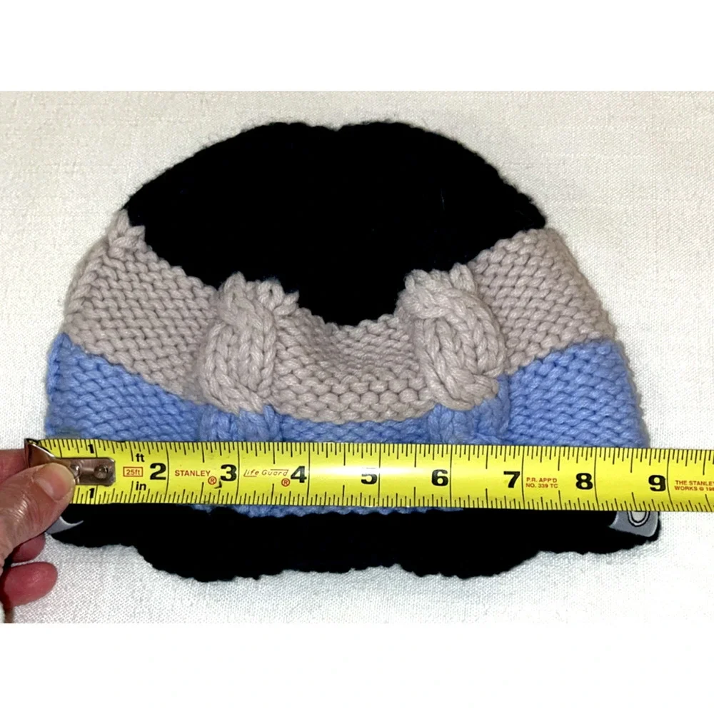 Life Is Good Kids Youth Knit Hat Beanie Blue Beige Tan Stripe - Picture 5 of 5